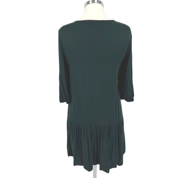 Michael Stars Keyhole Flounce Dress Dark Green Size XS - Picture 7 of 13